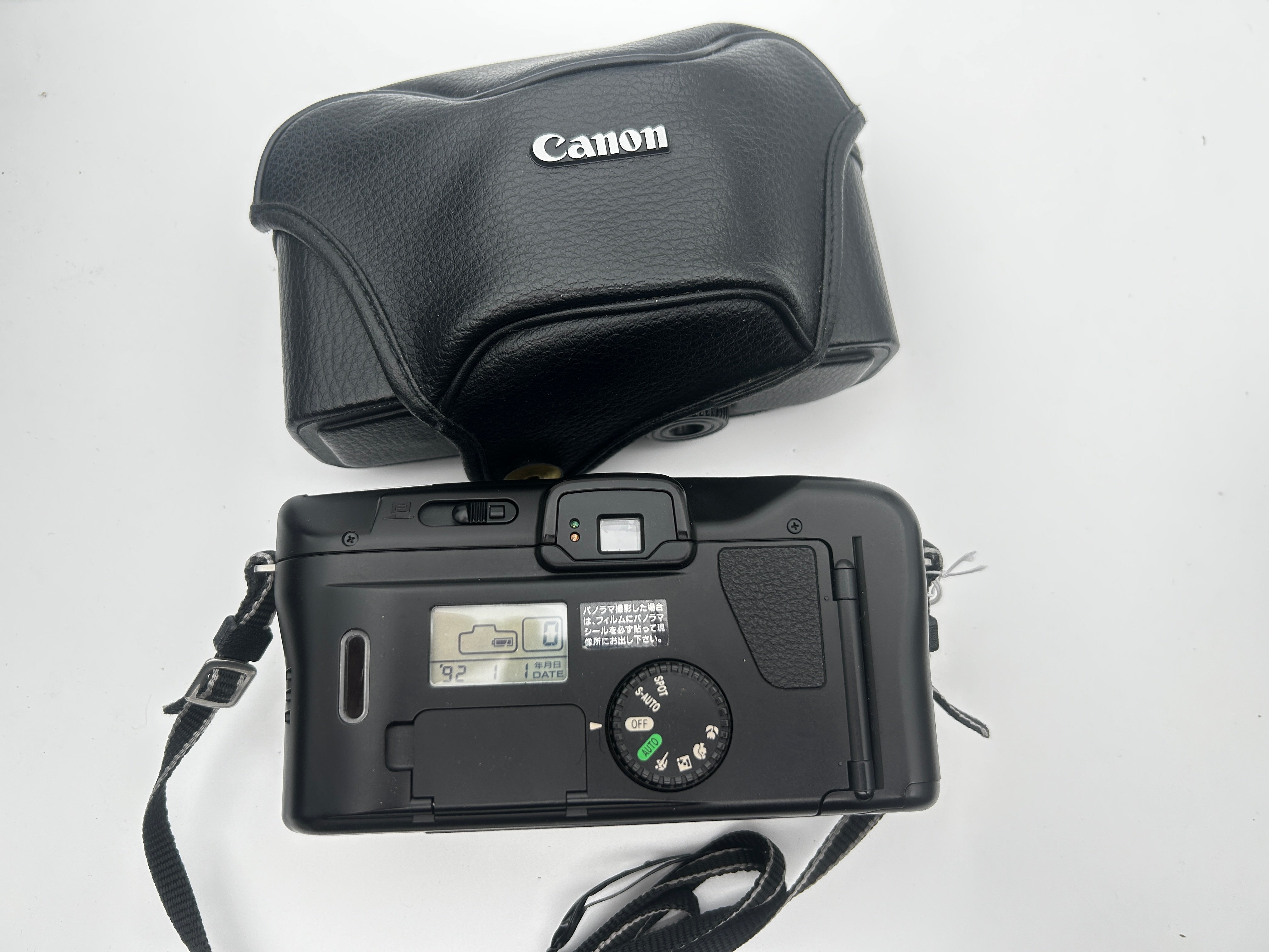 Canon Autoboy S II camera with leather case