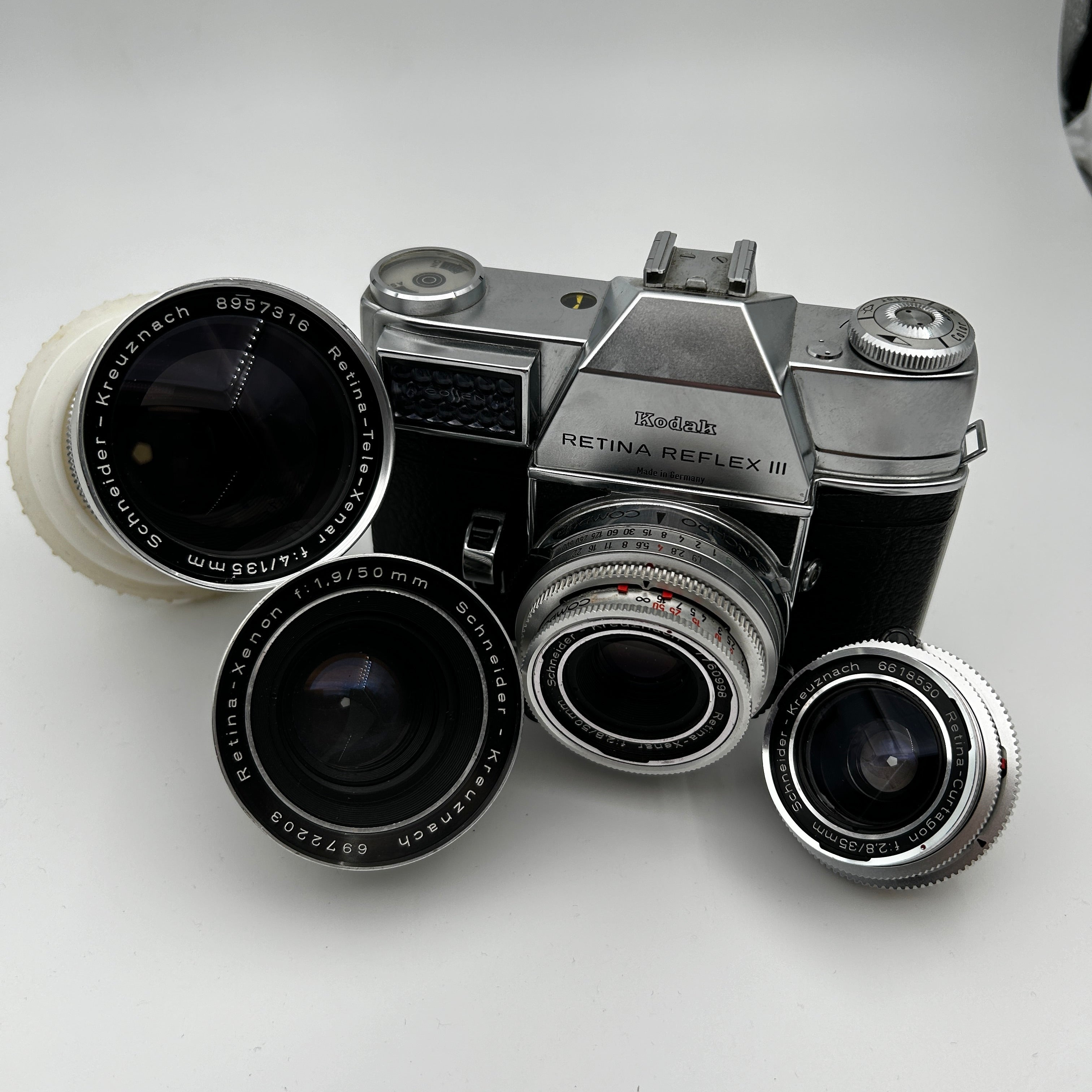 Kodak Rentina Reflex III with 50mm f2.8, 50mm F1.9, 35mm F2.8 and 135mm f4